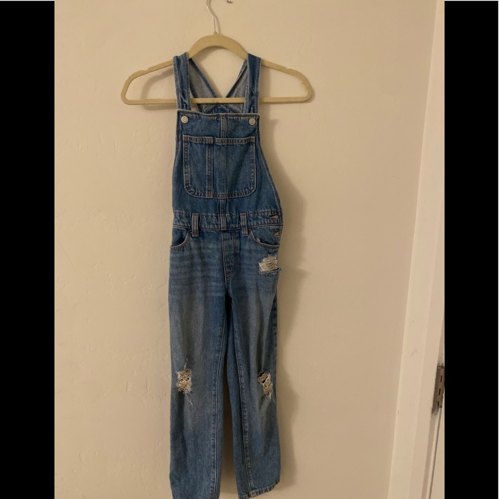 Kids Old Navy Distressed Denim Overalls